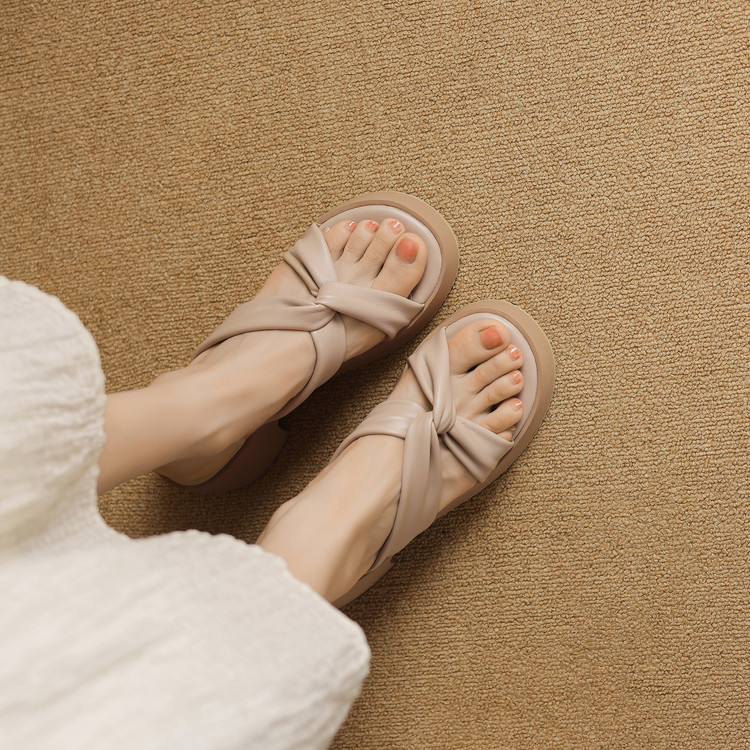 Korean Style High Heel One-Strap Slides Summer 2025